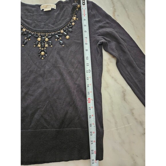 Michael Kors Women's Black Angora Sweater with Jewel Neckline Size M - Picture 6 of 9